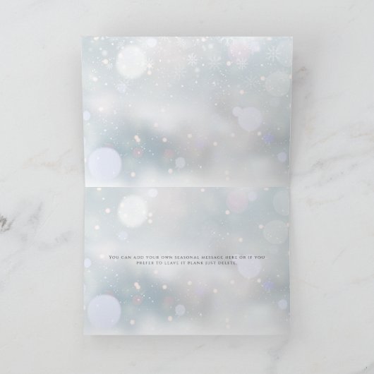 Prettig Kerstmis Sneeuwvlokken Bedrijfs Kerstfeest Kaart (Binnen)