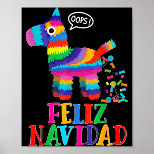 Prettig Kerstmis Spaanse Kerst Morsige Mexicaanse Poster