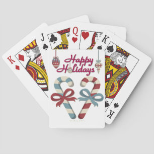 Prettig Kerstmis Suikerstokhart Pokerkaarten