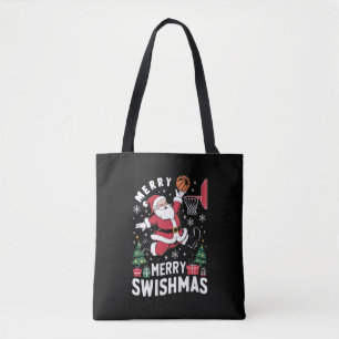 Prettig Kerstmis Swishmas Kerstman Basketbal Spele Draagtas
