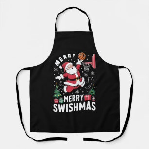 Prettig Kerstmis Swishmas Kerstman Basketbal Spele Schort
