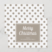 Prettig Kerstmis Taupe Beige Stippen Briefkaart (Voorkant / Achterkant)