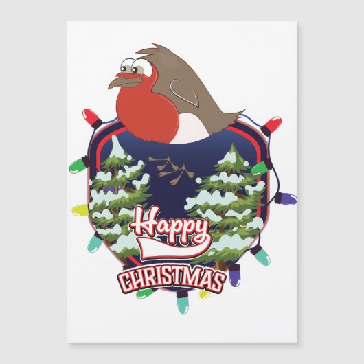 Prettig kerstmis tekenfilm Robin-logo (Voorkant)