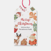 Prettig Kerstmis Vakantie Kerstman Cadeau Familie Cadeaulabel (Voorkant)