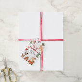Prettig Kerstmis Vakantie Kerstman Cadeau Familie Cadeaulabel (Met Touw)