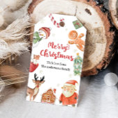 Prettig Kerstmis Vakantie Kerstman Cadeau Familie Cadeaulabel