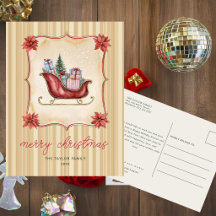 Prettig Kerstmis Vakantieansichtkaart | Vintage sl