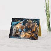 Prettig Kerstmis Valse Pop-up verlichte Huizen C Feestdagen Kaart (Voorkant)