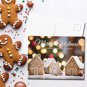 Prettig Kerstmis Vastgoed Huis van Peperkoek Feestdagenkaart
