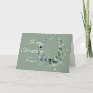 Prettig Kerstmis Verse Groene Eucalyptus Krans Feestdagen Kaart