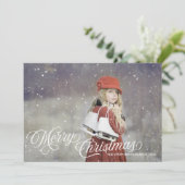 Prettig Kerstmis Vintage Script Feestdagenkaart (Staand voorkant)