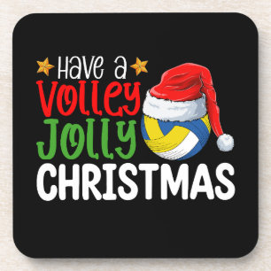 Prettig Kerstmis Volleybal Vakantie Bier Onderzetter
