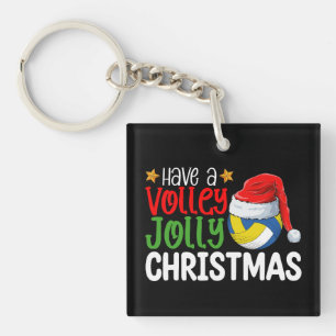 Prettig Kerstmis Volleybal Vakantie Sleutelhanger