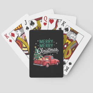 Prettig Kerstmis Vrachtwagen Familie Essentieel Pokerkaarten