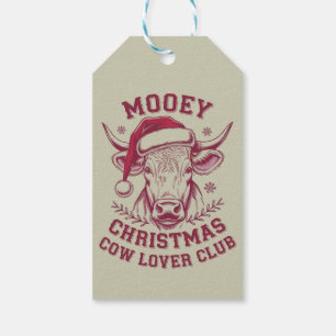 Prettig Kerstmis Western Cow Lover Club Kerstseizo Cadeaulabel
