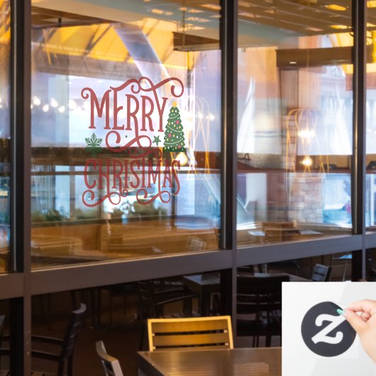 Prettig Kerstmis zakelijke groet Raamsticker (Restaurant Raam)