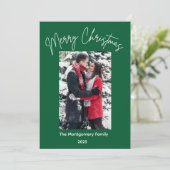 Prettig kerstscript  feestdagenkaart (Staand voorkant)