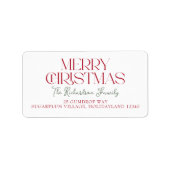 Prettig kerstscript retouradres etiket (Voorkant)