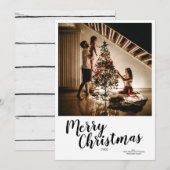 Prettig kerstscriptie aangepaste bomen kaart (Voorkant / Achterkant)