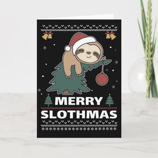 Prettig Kerstsloth Feestelijke Kerstsloth Grappenk Kaart (Voorkant)