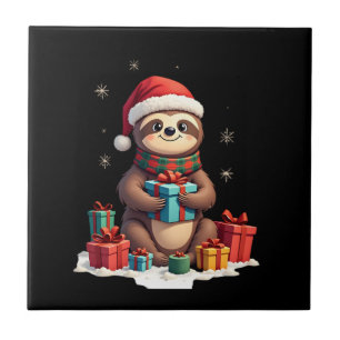 Prettig Kerstsloth schattige Kerstmis luiaard Kers Tegeltje