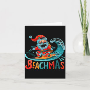 Prettig Kerststrand Santa surfen Retro ontwerp  Kaart