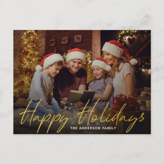 Prettig Kerstvakantie Familie Foto Briefkaart