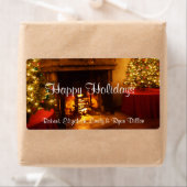 Prettig Kerstvuur Kerstboom Wijn Etiket (Insitu)