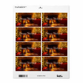 Prettig Kerstvuur Kerstboom Wijn Etiket (Full Sheet)