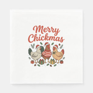 Prettig Kiekmis Kip Kerstdag Servet