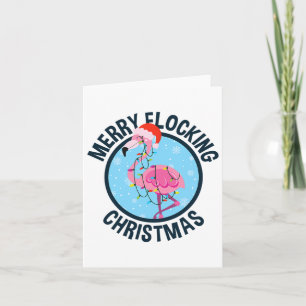 Prettig Kittig Kerstmis Tropisch Florida Flamingo Kaart