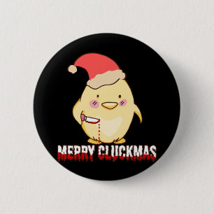 Prettig KliekKerstmis, Grappige Kerstkip Ronde Button 5,7 Cm