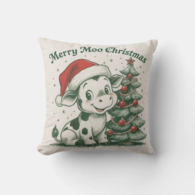 Prettig Koe Kerstfeest Kussen (Voorkant)