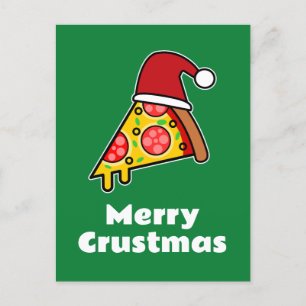Prettig Korstmas FUNNY PIZZA SNIP KERSTMAN Briefkaart