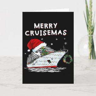 Prettig Kruisemas Cruise Schip Kerstman Hoed Kerst Kaart