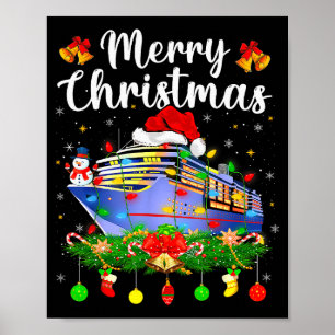Prettig Kruisfeest Kerstverlichting Kerstman Cruis Poster