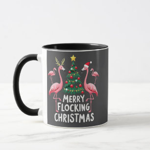 Prettig Kutterend Kerstmis Xmas Flamingo Boom Mok