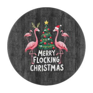 Prettig Kutterend Kerstmis Xmas Flamingo Boom Snijplank