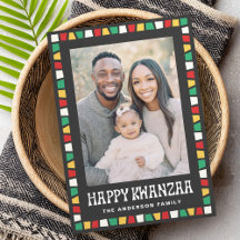 Prettig Kwanzaa rood groen geel mozaïekrand foto