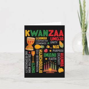 Prettig Kwanzaa Zeven Principes Van Kwanzaa Mannen Kaart