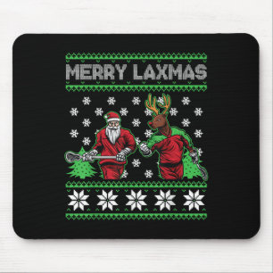 Prettig Laxmas Grappig Kerst Lacrosse Speler Feest Muismat