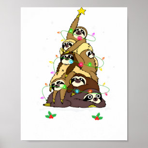 Prettig LuiaardKerstmis Cute Kerstmis Luiaard Kers Poster