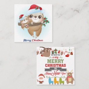Prettig Luiaards Kerstmis Notitiekaartje