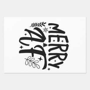 Prettig maf grappig kerst Sneeuwvlok Kerstmis Inpakpapier Vel
