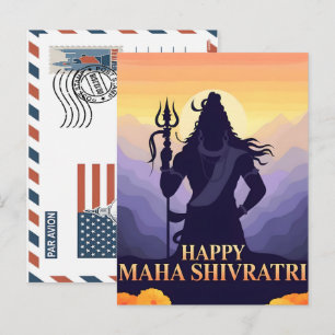 Prettig maha shivratri-feest met lord Shiva Feestdagenkaart