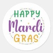 Prettig Mardi Gras Ronde Sticker (Voorkant)