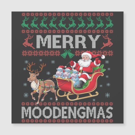 Prettig MooDengmas Moo Deng Kerstman Nijlpaard (Voorkant)