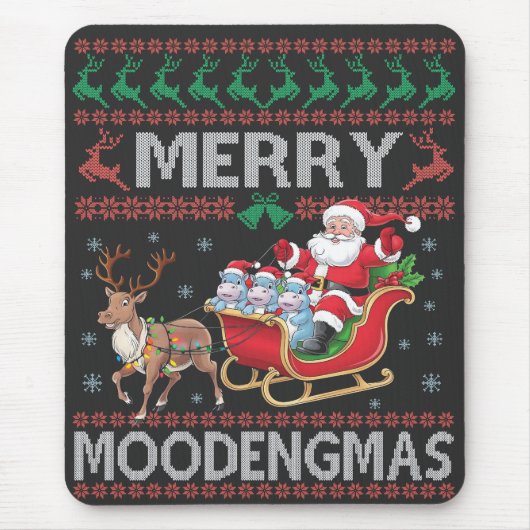 Prettig MooDengmas Moo Deng Kerstman Nijlpaard Muismat (Voorkant)