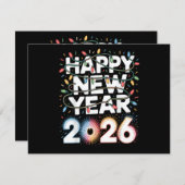 Prettig nieuwjaar 2026 feestdagenkaart (Voorkant / Achterkant)