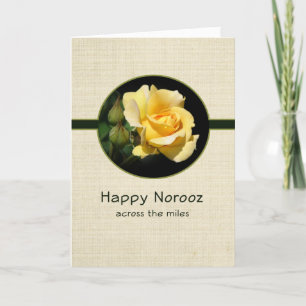 Prettig Norooz over de Miles met Gele Roos Feestdagen Kaart